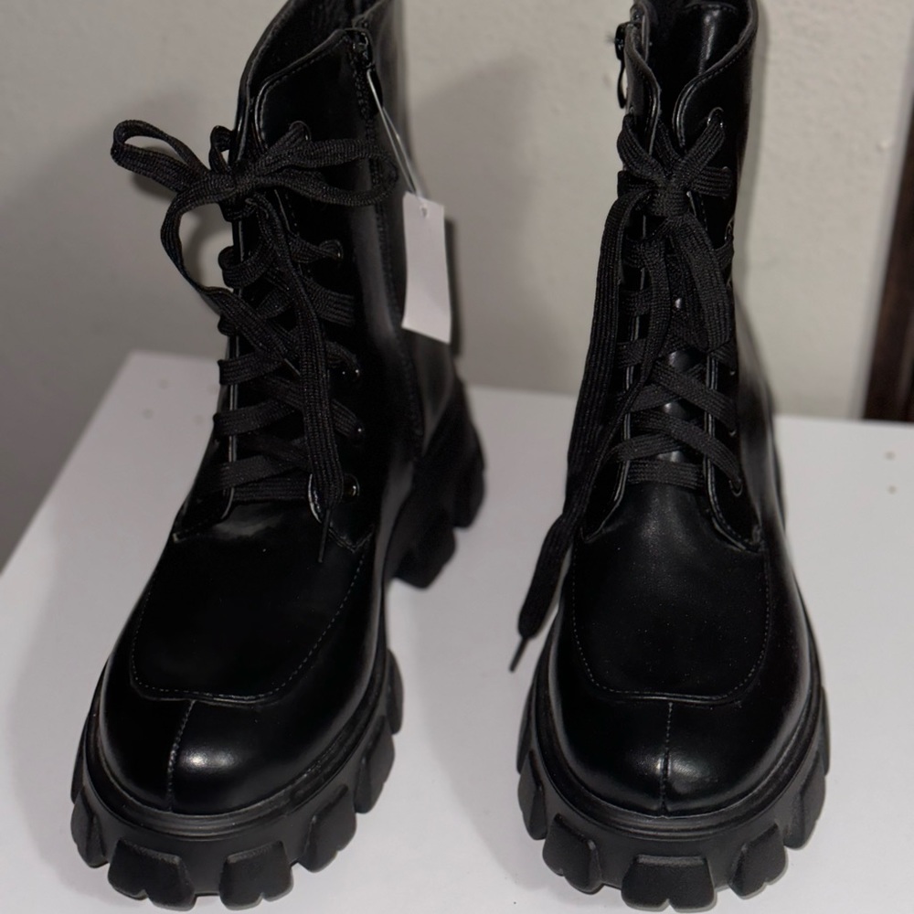 NASTY GAL PLATFORM COMBAT BOOTS